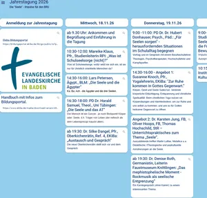 Öffnet externen Link https://ekiba.taskcards.app/ Quelle: Prof. Dr. Georg Wagensommer, Studienleitung, RPI Karlsruhe, RPI Karlsruhe Ausschnitt einer Taskcard, einer Art Pinnwand mit kleinen Nachrichtenfeldern auf hellblauem Hintergrund.