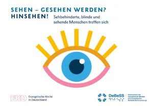 Hellblaues strahlendes Auge als Vektor Grafik, sehen, gesehen werden, hinsehen