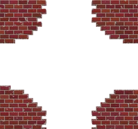 Lücke in einer Backsteinmauer